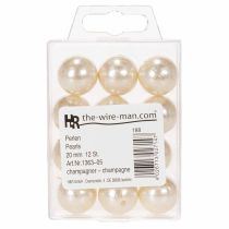 Article Perles décoratives Ø2cm champagne 12 pcs