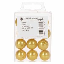 Article Perles décoratives Ø2cm dorées 12 pcs