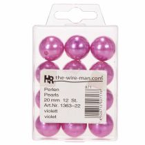 Article Perles décoratives Ø2cm violet 12 pcs