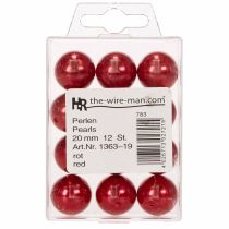 Article Perles décoratives Ø2cm rouge 12 pcs