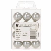 Article Perles décoratives Ø2cm argent 12 pcs