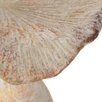 Article Champignon décoratif en pierre moulée, décoration d&#39;automne, gris lavé, 19 x 15 cm, hauteur 23 cm