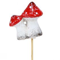 Article Bouchon de fleur de champignons décoratifs crapauds en céramique 6cm 6 pcs