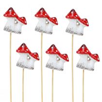 Article Bouchon de fleur de champignons décoratifs crapauds en céramique 6cm 6 pcs