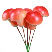 Article Champignons décoratifs sur fil rouge décoration d&#39;automne à coller 7cm 24 pcs
