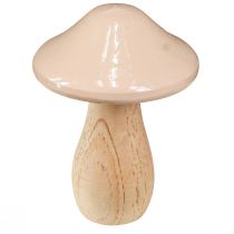 Article Champignons décoratifs en bois marron beige orange Ø7,5cm H10cm 3 pcs