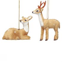 Article Cerf décoratif Noël à suspendre H11,5cm / 7,5cm 2pcs