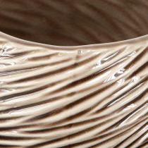 Article Bol Décoratif Pot de Fleurs Céramique Beige Marron Ø15cm 2pcs