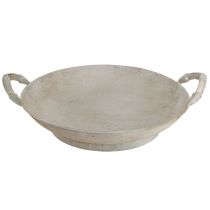 Article Bol décoratif shabby chic décoration métal gris avec anses Ø31cm