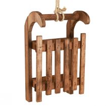 Article Traîneau décoratif marron décoration d&#39;hiver en bois 30x18x12cm
