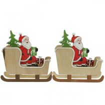 Article Traîneau déco avec le traîneau de Noël du Père Noël 10cm 2pcs