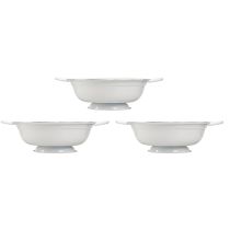 Article Bol Décoratif Métal Blanc Noir Vintage Ø20.5cm 3pcs
