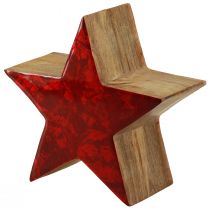 Article Étoile déco étoile en bois rouge décoration naturelle en bois de manguier Ø20cm