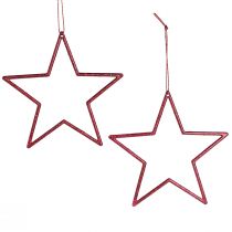 Article Étoile décorative rouge décorations de sapin de Noël paillettes Ø12cm 12 pcs