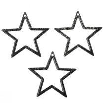 Article Décoration de table étoile décorative paillettes noires Noël 4,5 cm 120 pcs