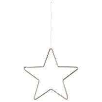 Article Étoile décorative de Noël argentée à suspendre, Ø 15 cm, lot de 6