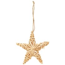 Article Ensemble de 6 étoiles en rattan naturel 11 cm avec cordon de suspension