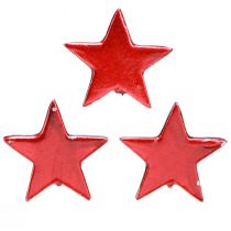 Article Étoiles décoratives métalliques rouges – 2e choix – Ø 5 cm, 36 pièces