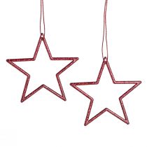 Article Poinsettias étoiles décoratives à suspendre rouge 7,5 cm 40 pcs