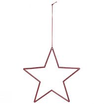 Article Décorations étoiles rouges 18 cm avec glitter – Lot de 8