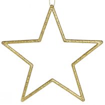 Article Étoiles décoratives pour décorations d&#39;arbre suspendues or Ø12cm 12 pcs