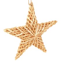 Article Étoiles décoratives pour décorations de sapin de Noël à suspendre en rotin 19 cm 3 pièces