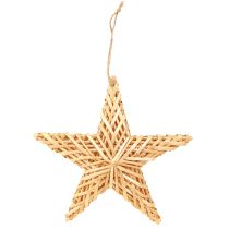 Article set de 3 étoiles décoratives en rotin naturel à suspendre 19 cm