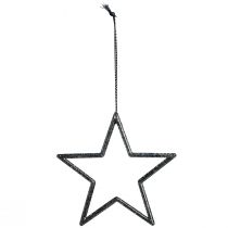 Article Décorations de Noël scintillantes en forme d'étoiles, noires, Ø 7,5 cm, lot de 40 pour les fêtes