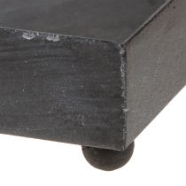 Article Plateau décoratif en métal noir gris délavé 15×15cm 2pcs