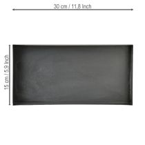 Article Plateau décoratif en métal noir gris délavé 30×15cm