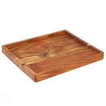 Article Plateau décoratif plateau de service bois d&#39;acacia huilé 30x25cm