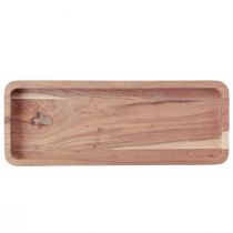 Article Plateau décoratif, oblong en bois d'acacia, naturel 40×15cm