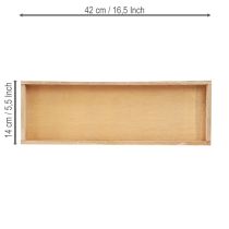 Article Plateau décoratif plateau oblong en bois naturel 42×14×3cm 3pcs