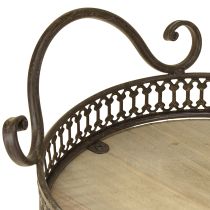 Article Plateau décoratif ovale 23 cm x 17,5 cm x 7,5 cm marron