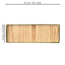 Article Plateau déco en métal Fond en bois Vert 41×14cm 2pcs