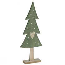 Article Sapin de Noël déco feutrine vert avec coeur étoiles H52cm 2pcs