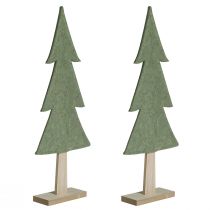 Article Sapin de Noël déco feutrine vert avec coeur étoiles H52cm 2pcs