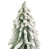Article Sapin de Noël décoratif base enneigée avec écorce Ø20cm H50cm
