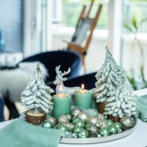 Article Sapin de Noël décoratif, décoration hivernale, sapin avec neige H19cm