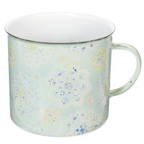 Article Mug décoratif, pot de fleurs, mandala, émaillé, Ø 13 cm H 12 cm