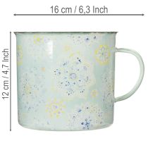 Article Mug décoratif, pot de fleurs, mandala, émaillé, Ø 13 cm H 12 cm