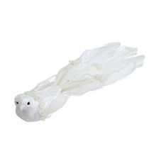 Colombe décorative blanche sur pince 24 cm