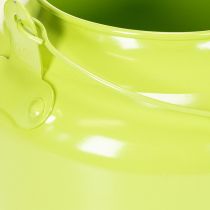 Article Théière décorative en métal, vert pomme - pot de fleurs - Ø 20 cm H 15 cm - décoration de jardin polyvalente et idée cadeau