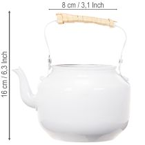 Article Pot de fleurs décoratif en métal blanc, style shabby chic, Ø 8,6 cm, H 16 cm, style vintage.
