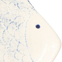 Article Assiette décorative poisson en céramique décoration de table bleu blanc 30×22cm