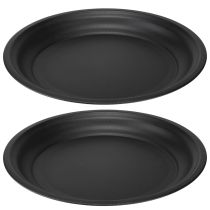 Article Assiette décorative bol en métal assiette décorative anthracite Ø26cm 2pcs