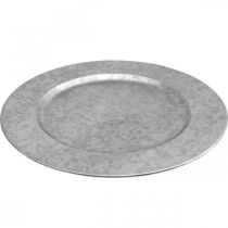 Article Assiette Déco Assiette Métal Déco Vintage Gris Ø33cm