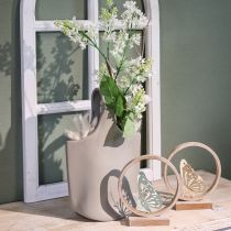 Article Vase décoratif en céramique Sac Shopper Gris 19×4,5×33cm