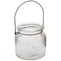Article Vase décoratif rétro anse lanterne en verre Ø10cm H10cm 2pcs