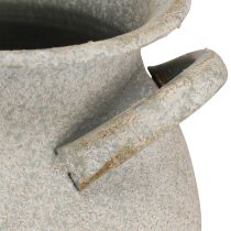 Article Vase décoratif avec anses jardinière vintage métal gris H13cm